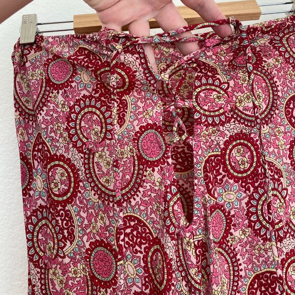 Earthbound Pink Paisley Boho Strapless Tie Back Midi Dress XXL - Picture 5 of 10